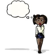 cartoon woman in short skirt N5