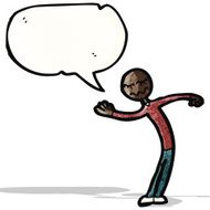 cartoon stick man with speech bubble N5
