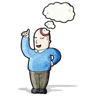 cartoon man with idea N44