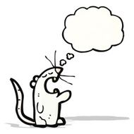 white mouse with thought bubble N2