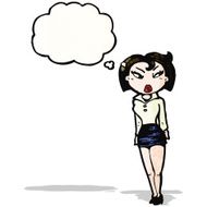 cartoon woman in short skirt N7