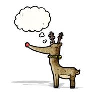 cartoon reindeer with thought bubble N2