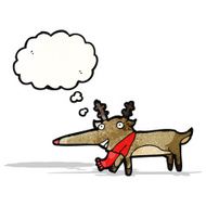 cartoon reindeer with thought bubble N4