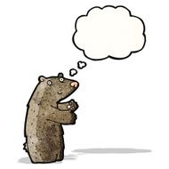 cartoon bear with thought bubble N25