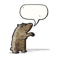 cartoon bear with speech bubble N31