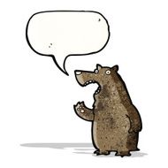 cartoon bear with speech bubble N32