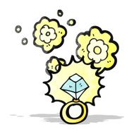 huge diamond ring cartoon