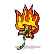 cartoon flaming flower