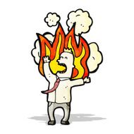 Cartoon Man On Fire N3