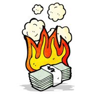 cartoon burning money N3