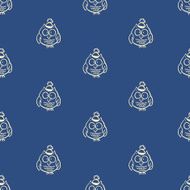 Vector seamless owl pattern