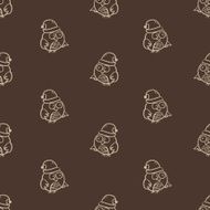 Vector seamless owl pattern N2