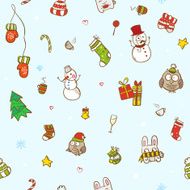 Vector christmas and new year seamless pattern N6