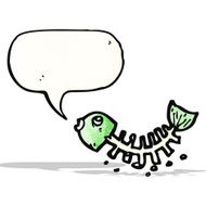 Cartoon Fish Skeleton N10