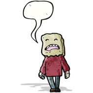 cartoon man with bag on head N4
