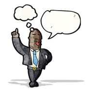 cartoon man explaining his idea
