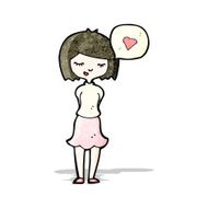 cartoon woman in love N116