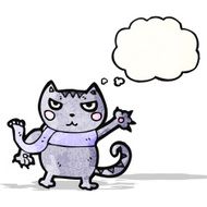 cartoon cat with thought bubble N88