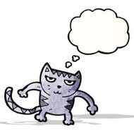 cartoon cat with thought bubble N90