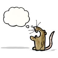 cartoon rat with thought bubble N10