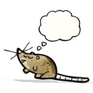 cartoon rat with thought bubble N11