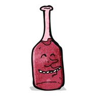 cartoon red wine bottle N10