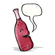 cartoon wine bottle with face N2