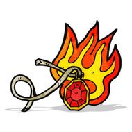 cartoon flaming gem