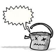 cartoon broken old bucket