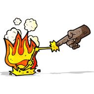 cartoon hand shooting lightning N2