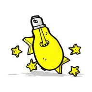 cartoon electric light bulb symbol