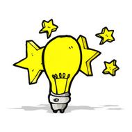 cartoon electric light bulb symbol N3