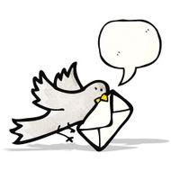 cartoon carrier pigeon