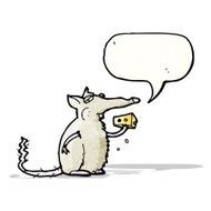 cartoon rat eating cheese