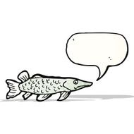 cartoon fish with speech bubble N115