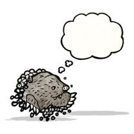 cartoon digging mole