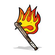 cartoon flaming bat