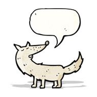 cartoon wolf with speech bubble N41