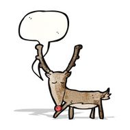 cartoon red nosed reindeer N10