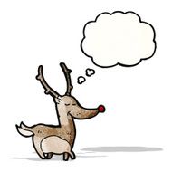 cartoon reindeer with thought bubble N7