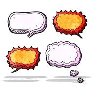 cartoon speech bubbles and thought clouds