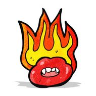 cartoon flaming hot lips