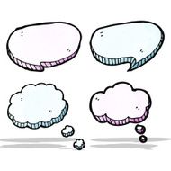 cartoon speech bubbles and thought clouds N2