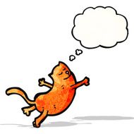 cartoon cat with thought bubble N91