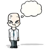 cartoon huge brain man