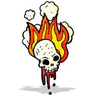flaming skull cartoon N9
