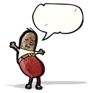 funny bean shaped cartoon man