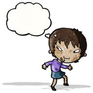cartoon girl tiptoeing N2