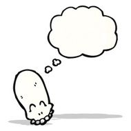cartoon skull thinking