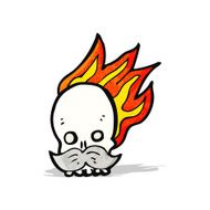 Cartoon Flaming Skull N24
